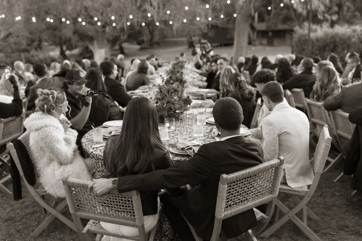 Carmel California Wedding Dinner bride and groom