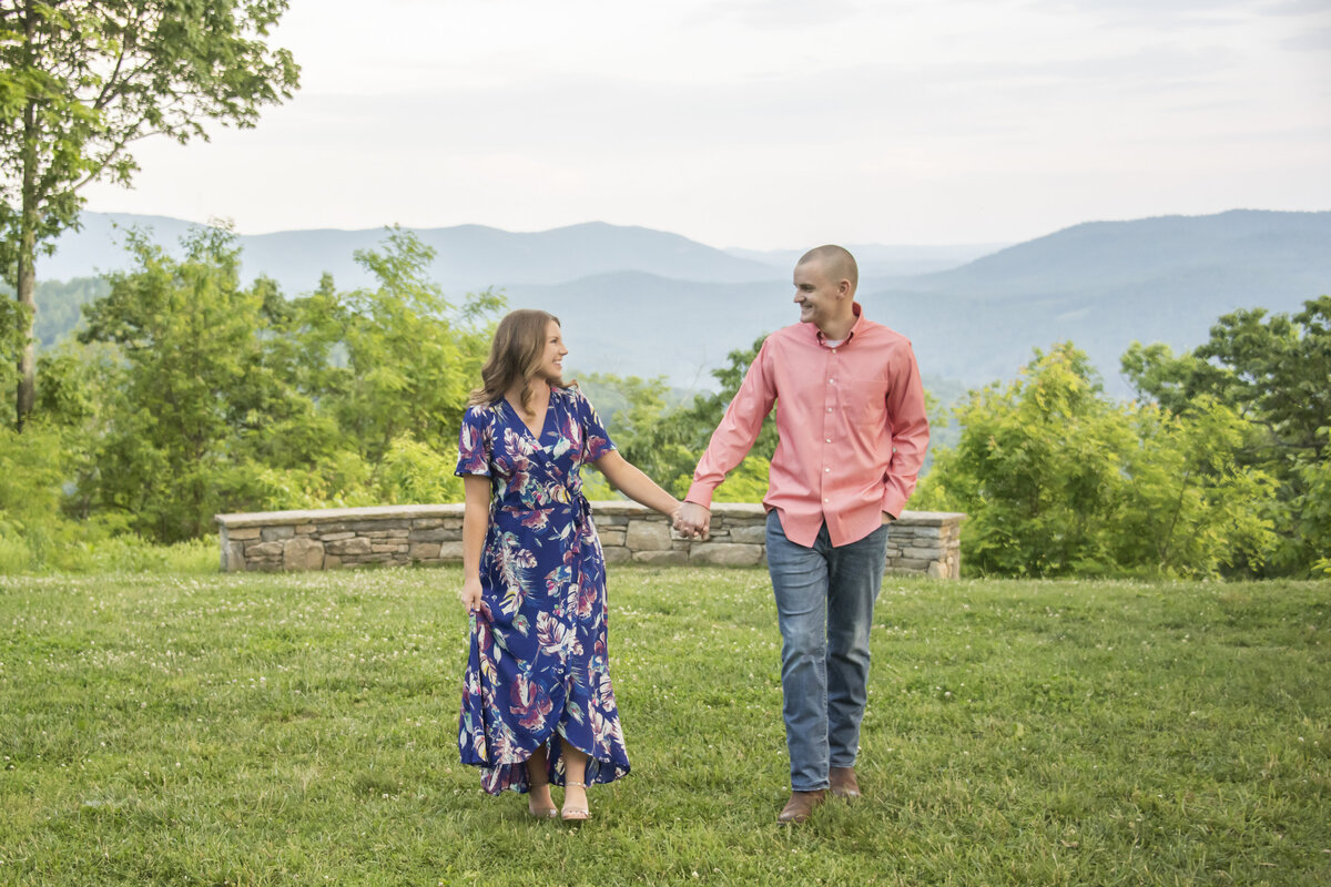 Jump Off Rock Engagement photography mountain views Hendersonville NC