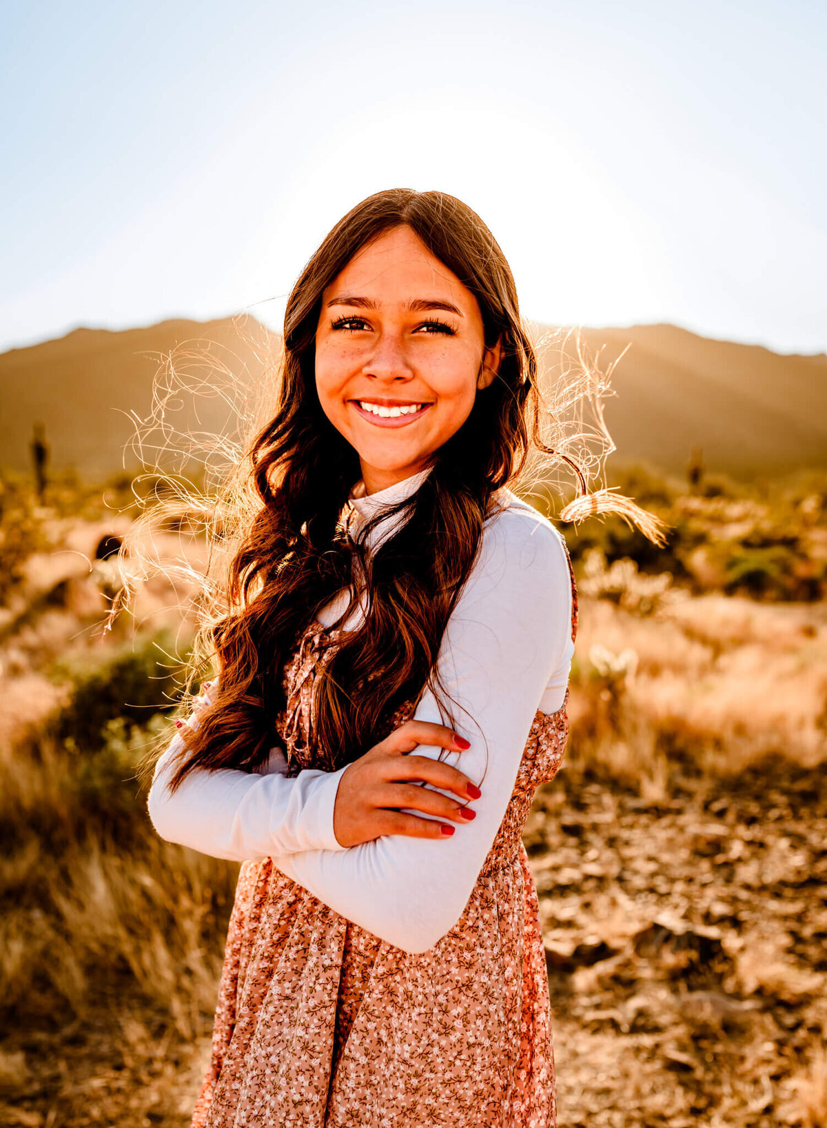 portrait of daughter in Arizona photographed during family session