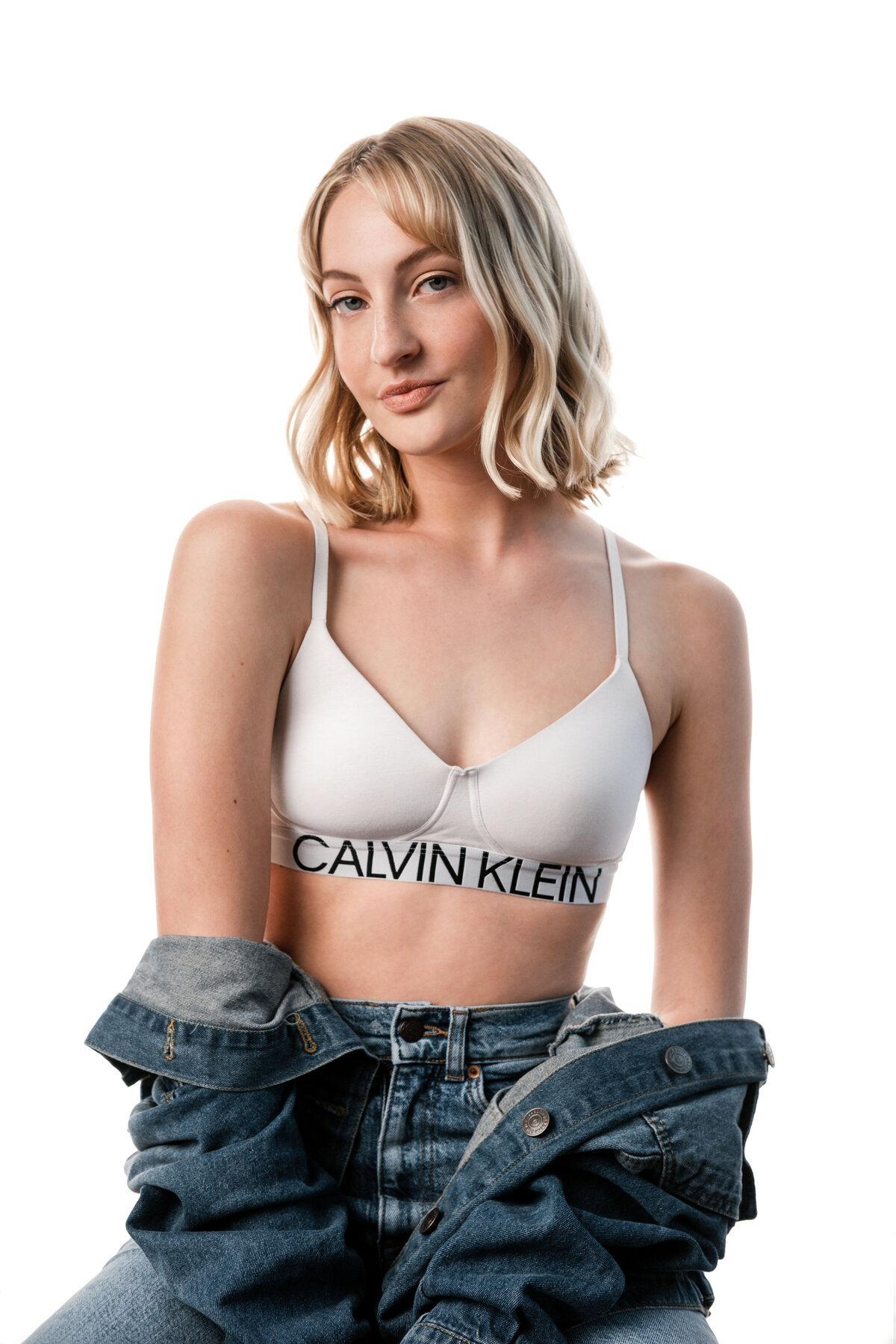 Natural Photoshoot Makeup on Model wearing Calvin Klein