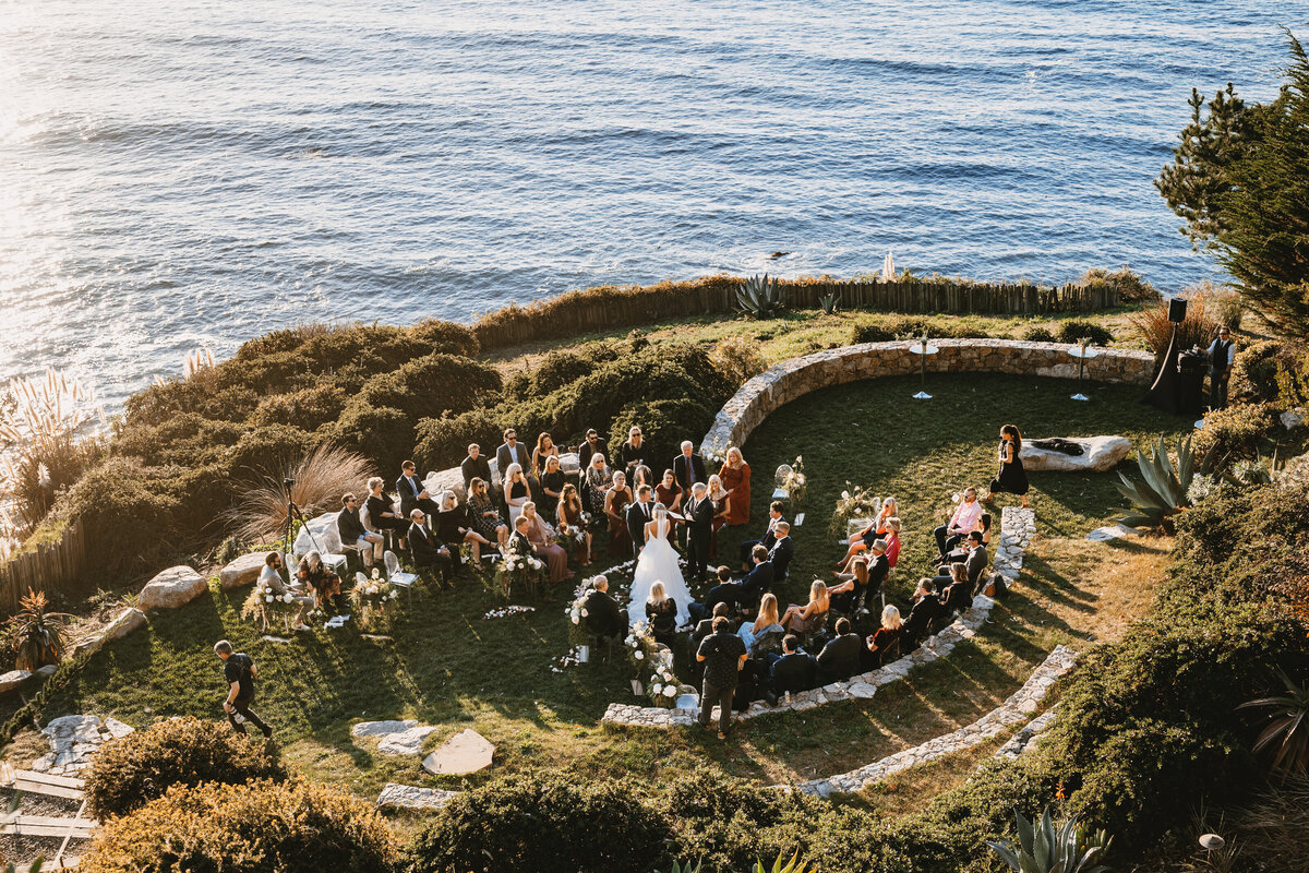 Big Sur Wedding Ceremony in a a round