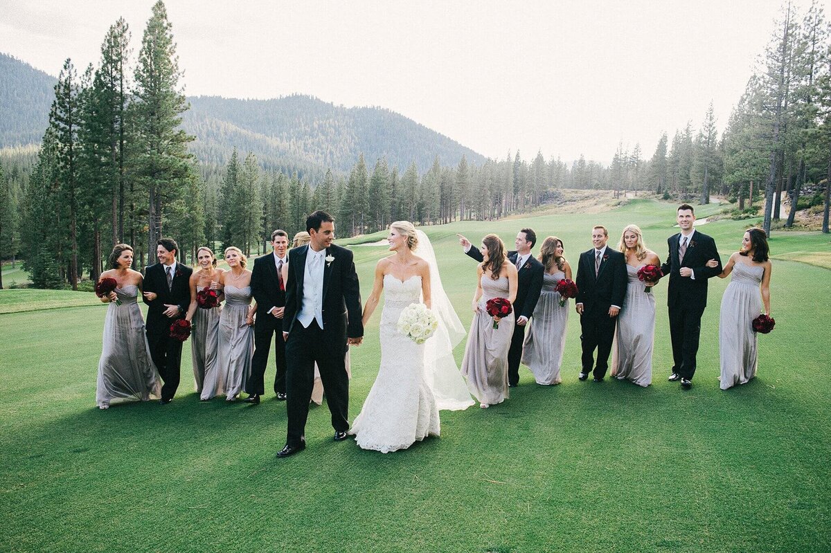  wedding party martis Camp on golf course