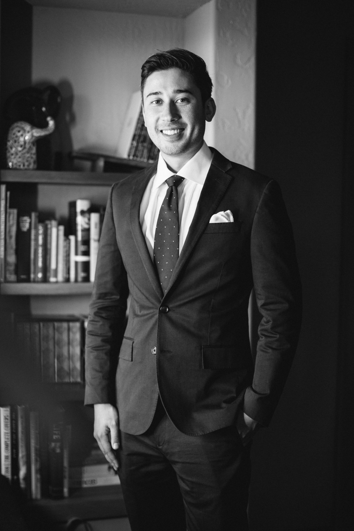 Groom photo in black and white