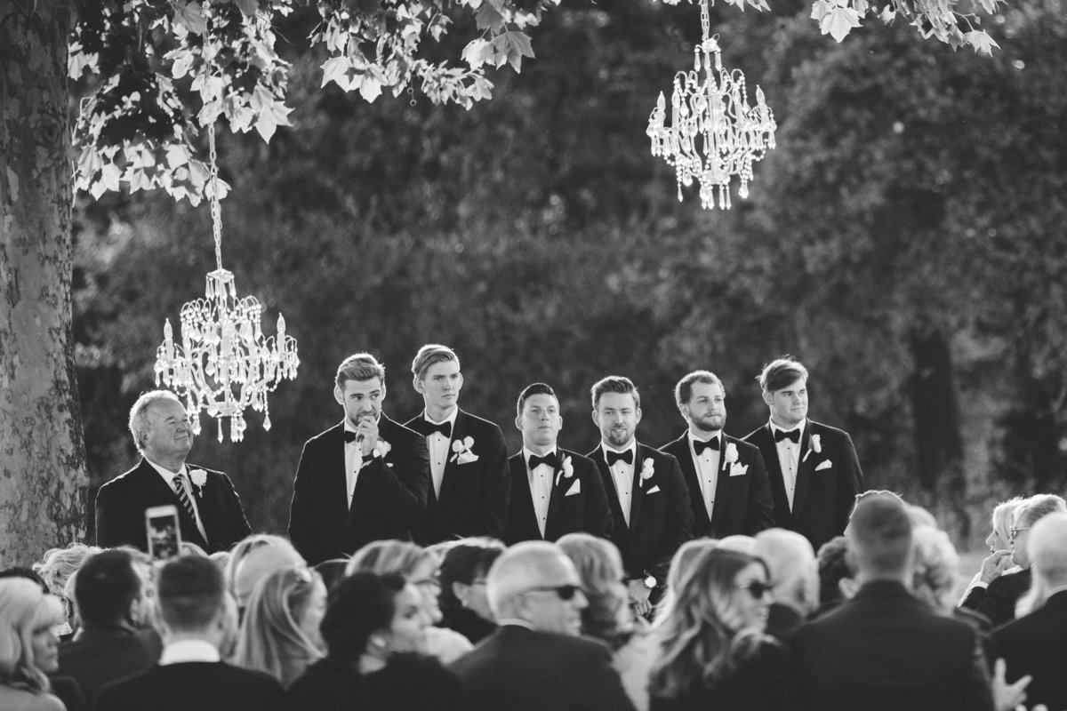 sacramento outdoor wedding photos in black and white
