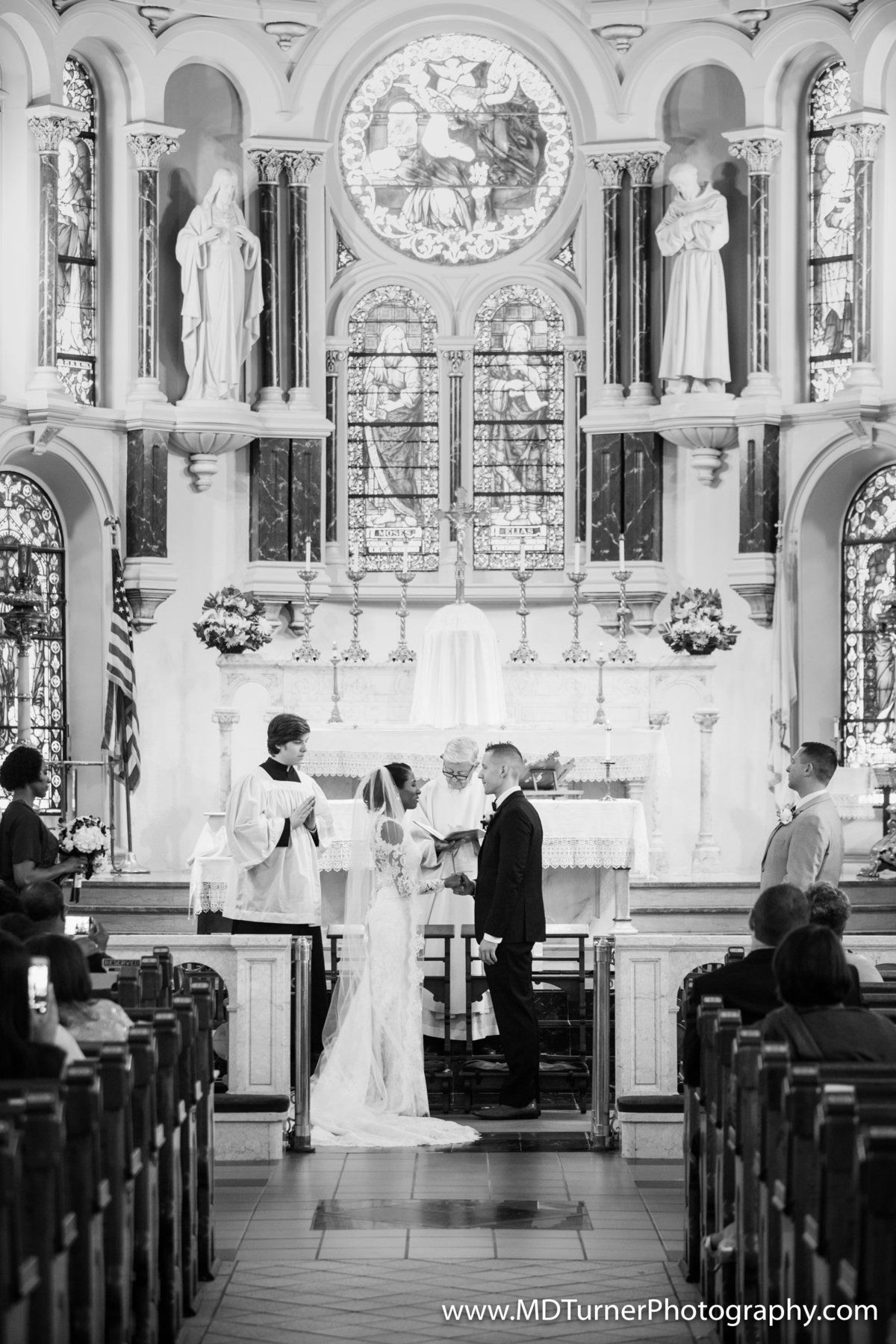 catholic wedding black and white