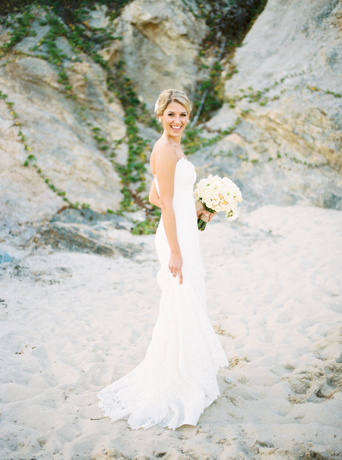 Cabo Mexico Destination Wedding, Beautiful bride on beach, Fine Art Film
