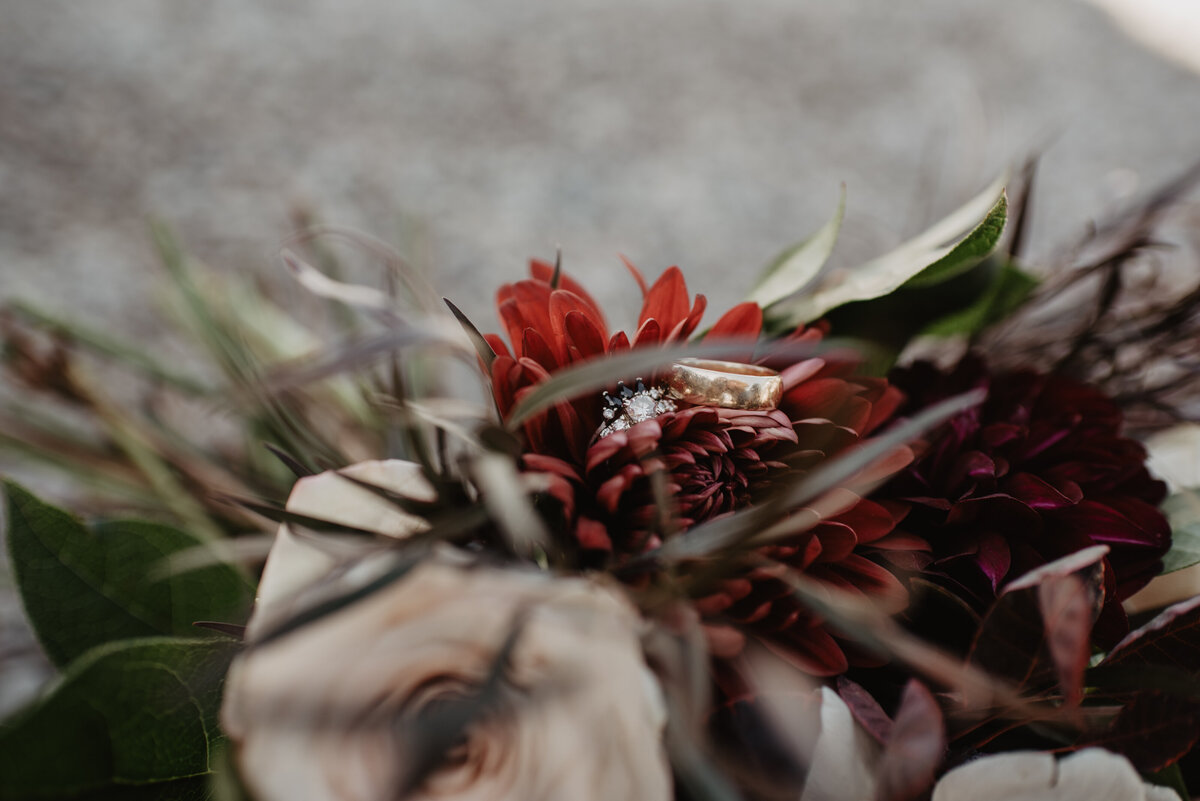 Jackson Hole Photographers capture bridal bouquet close up