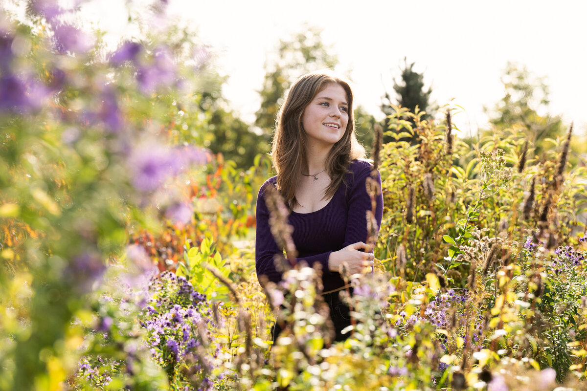 St. Anthony Village Minnesota high school senior  picture of girl in flowers