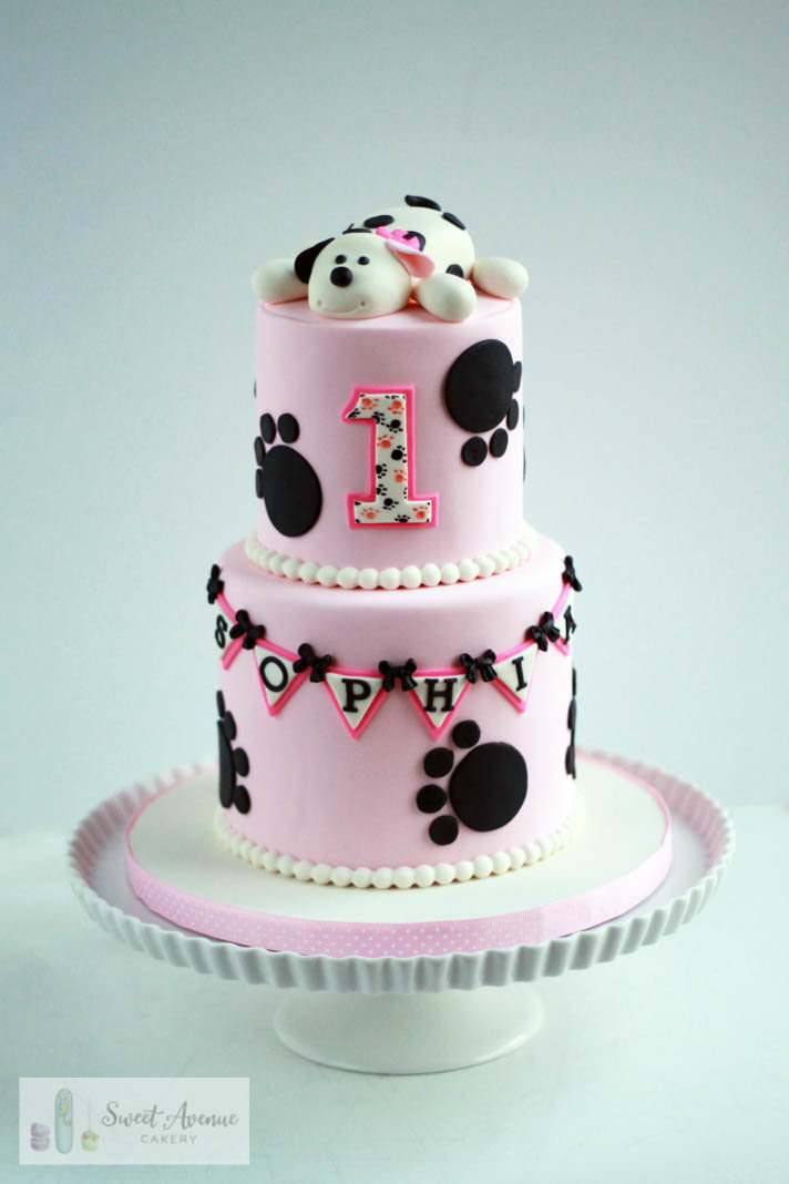 dalmatian puppy pink birthday cake