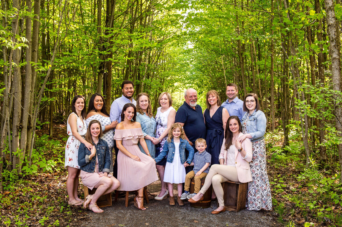 4 generation photo in the woods taken by Ottawa Family Photographer JEMMAN Photography