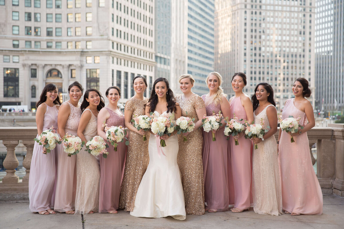 chicago-bridesmaids-pink-gold-1