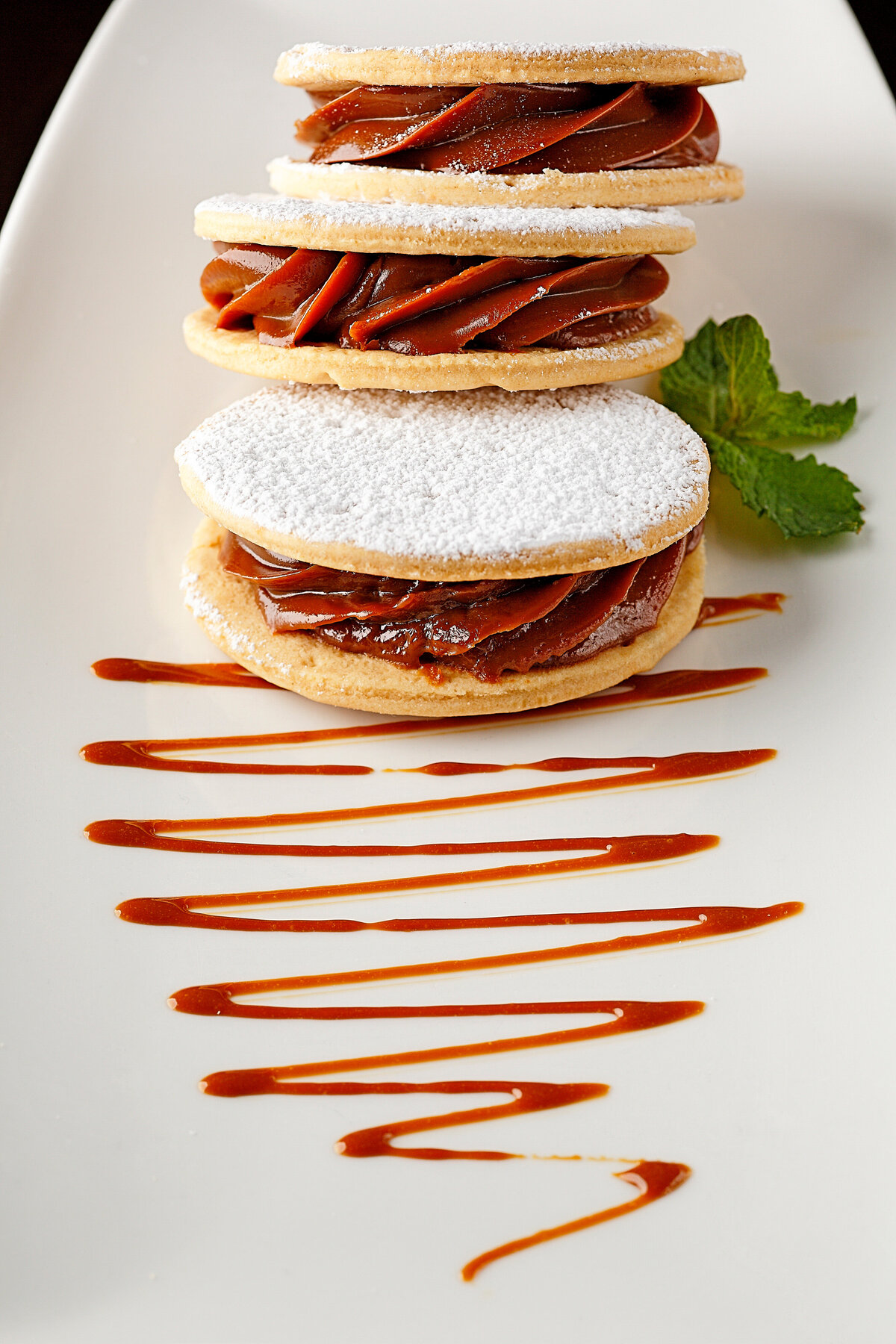 Cookie sandwiches on a plate