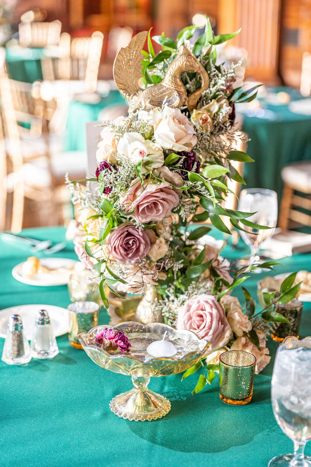 Elevated floral centerpieces Satin & Stems.