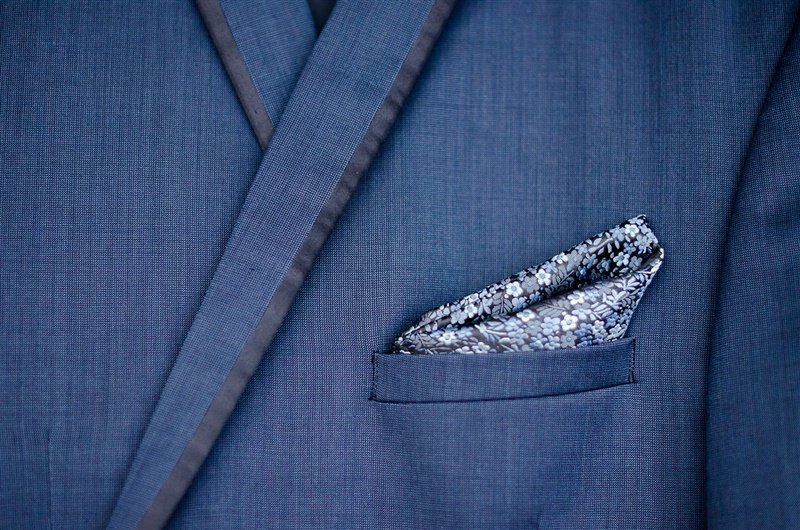 Blue suits for grooms