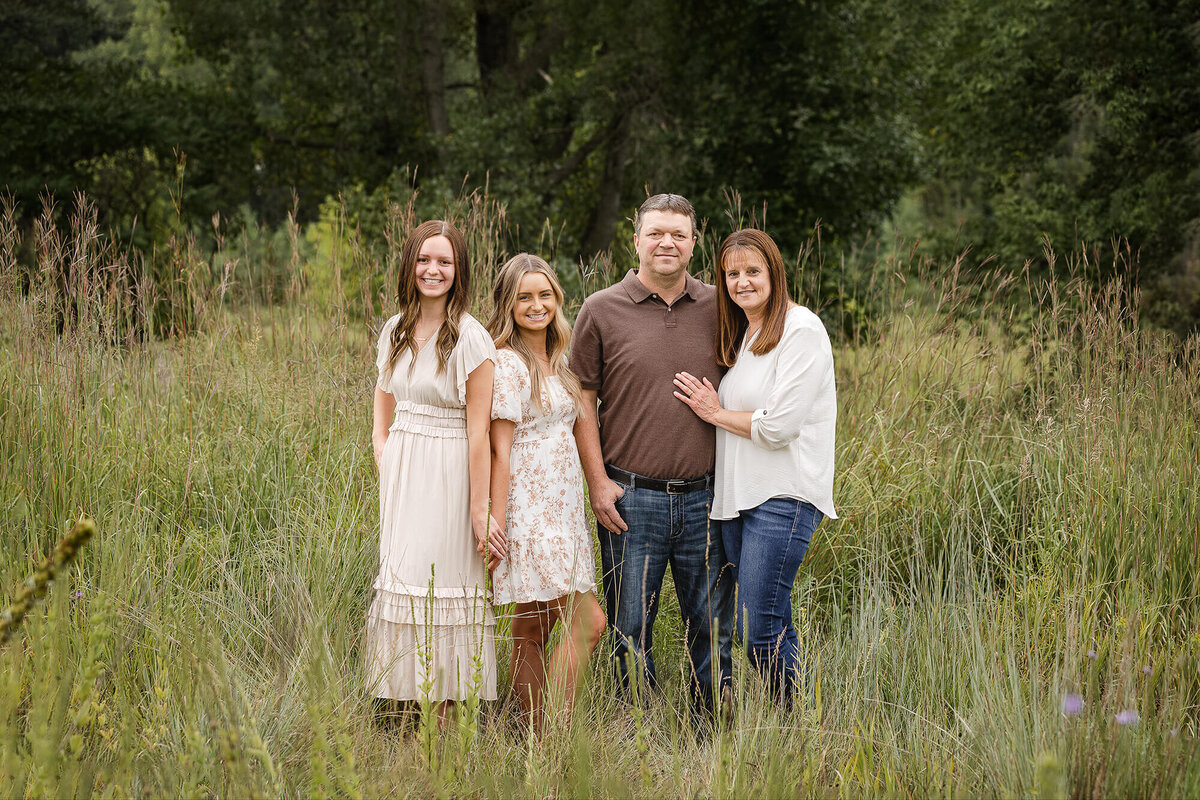 Posed family during their Family portrait session in August.