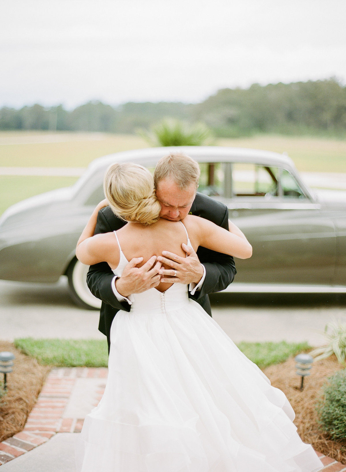 Emotional Father Daughter First Look at Charleston Wedding