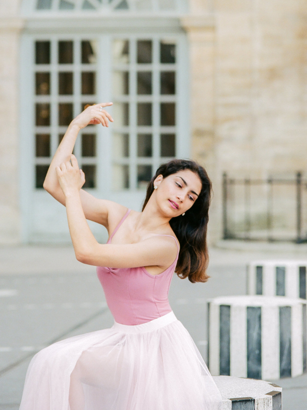 ballerina in pink tutu in paris