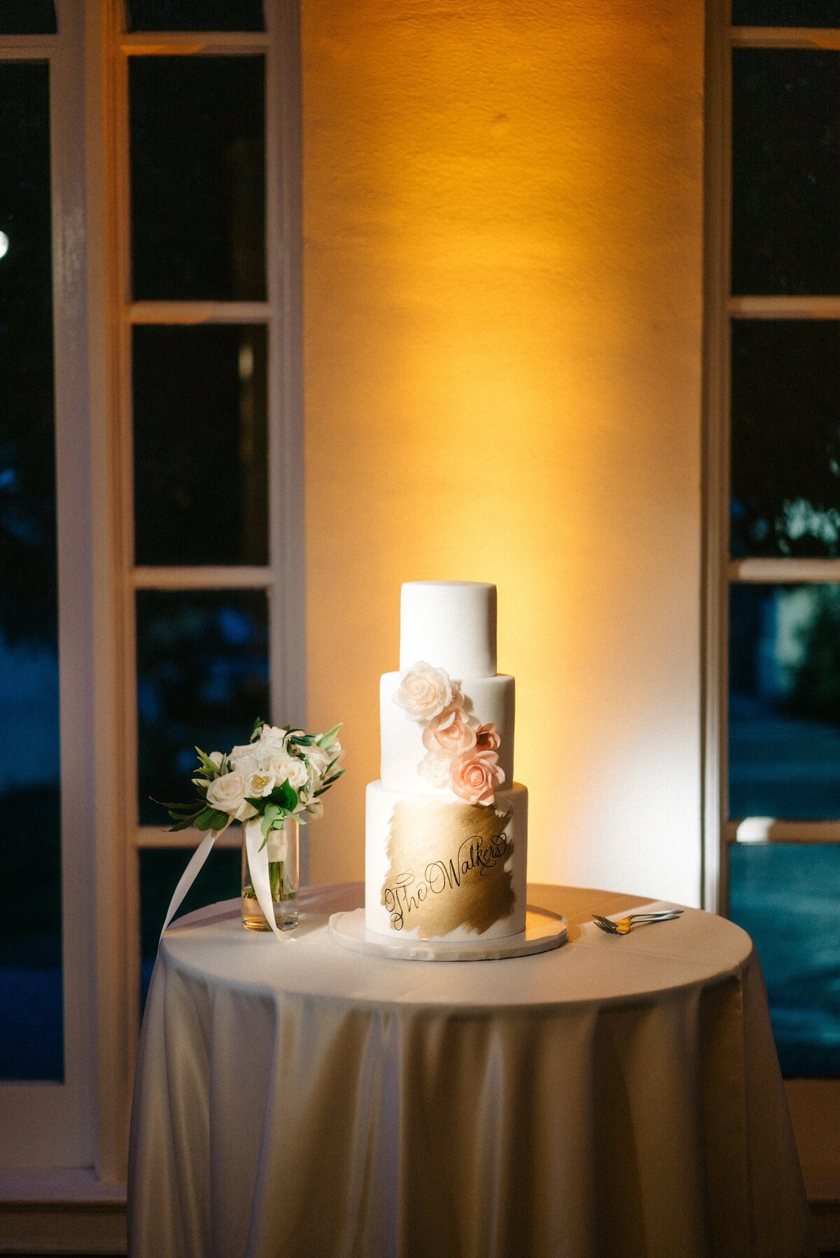 Wedding Cake with gold accents