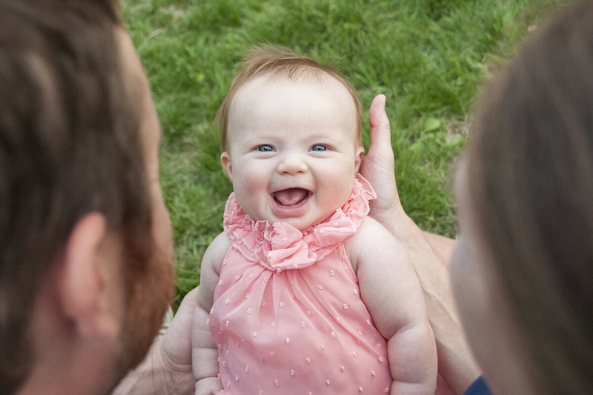 Asheville, NC family photography baby girl laughing