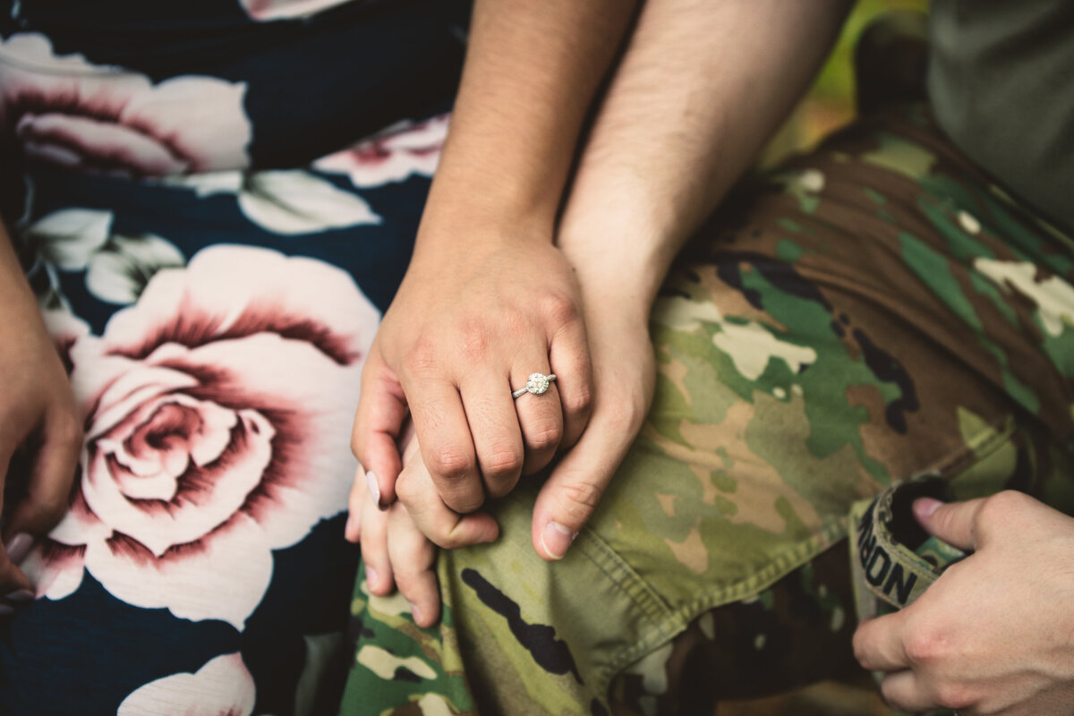New Hampshire engagement session holding hands