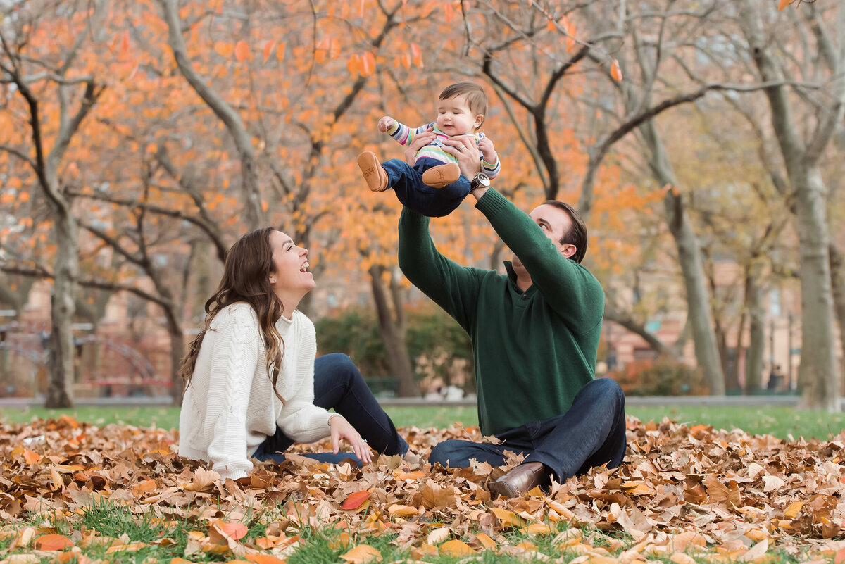 Hoboken Family Photographer Kim Lorraine Photography, autumn, fall, leaves, family picture, mother daughter, father daughter, mother father, husband wife, newborn photographer, candid photographer