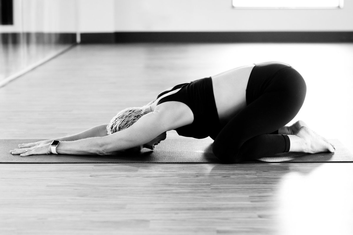 In-Studio Yoga Photoshoot in black and white