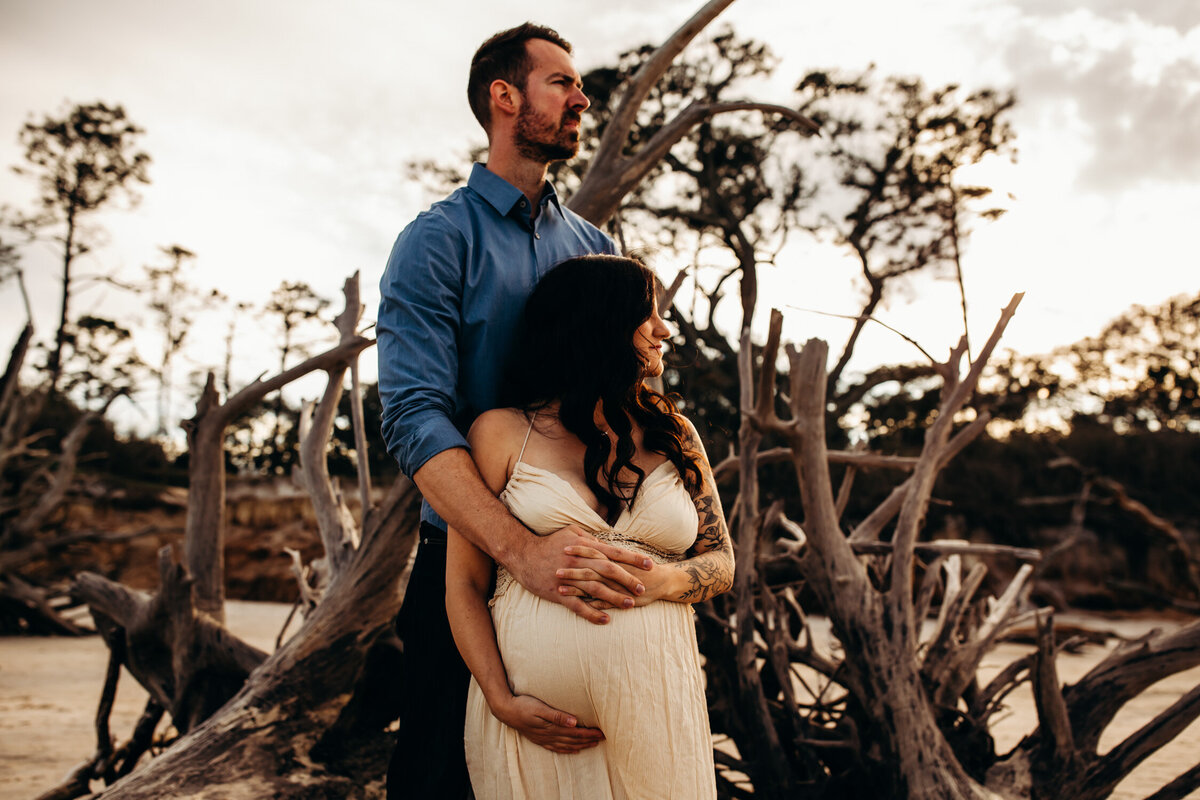 Jacksonville Florida Beach and Woods Maternity Session-24