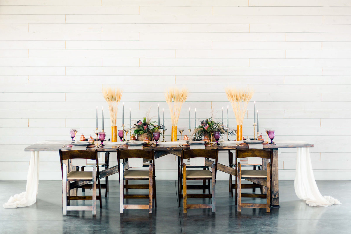 tablescape setup at serenity hills pavilion styled by carrie moscho