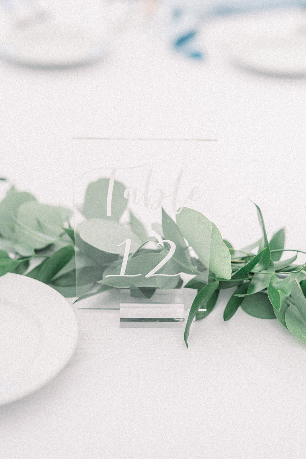 wedding reception table numbers at Dolphin Bay Resort in Pismo Beach, CA