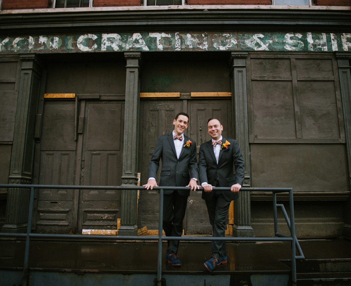 same sex wedding in at The Tribeca rooftop in nYC
