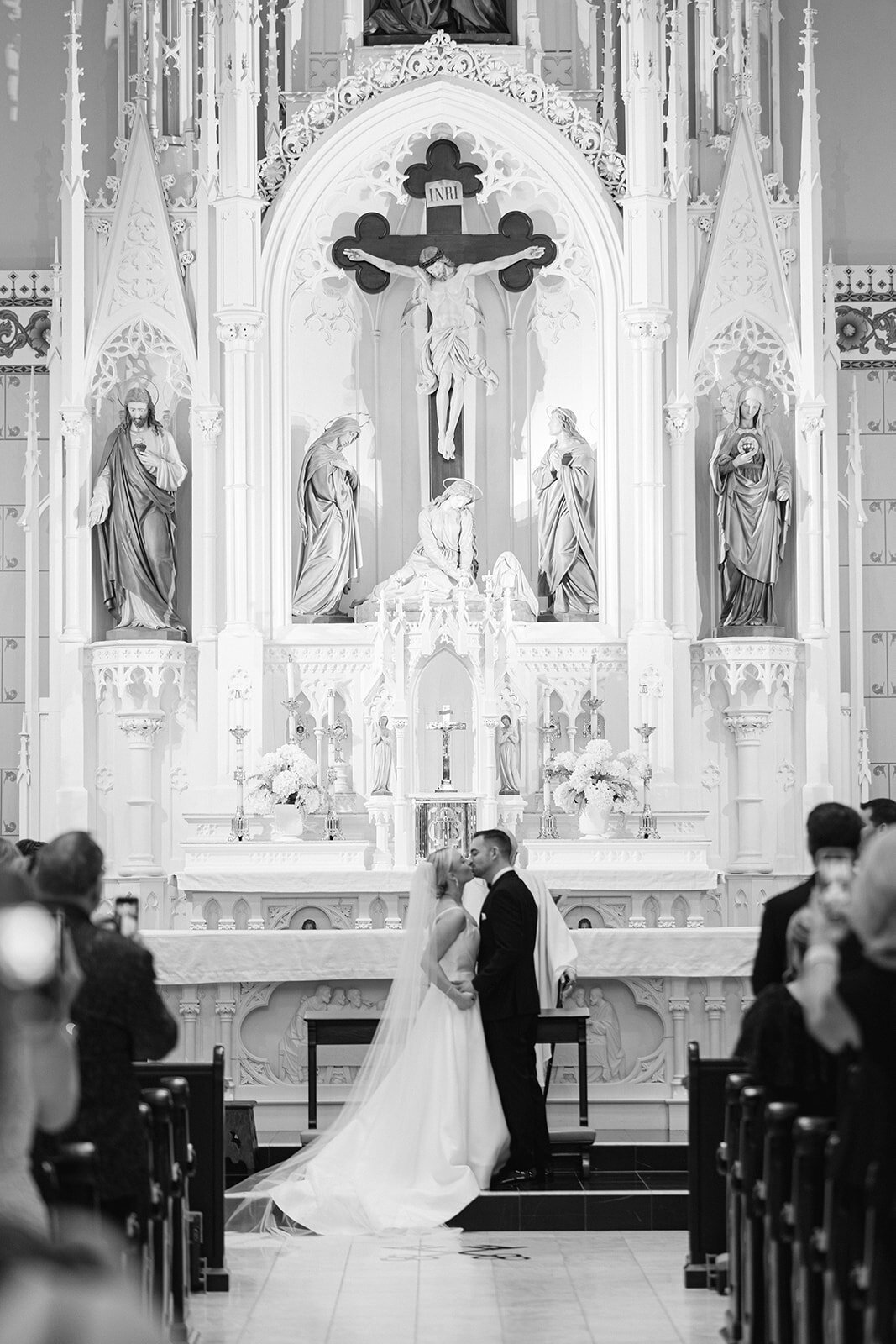 Bride and groom celebrating at the Omni William Penn Hotel wedding in Pittsburgh