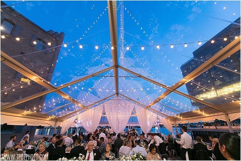 clear tent wedding at the Frederick Douglass Isaac Myers Maritime Park