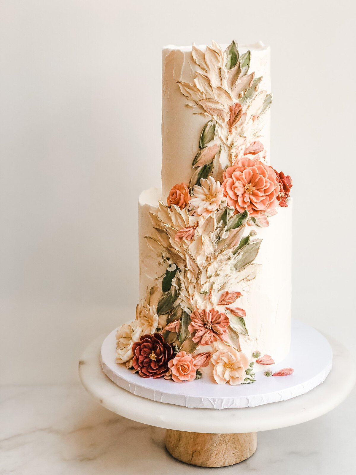 buttercream floral wedding cake