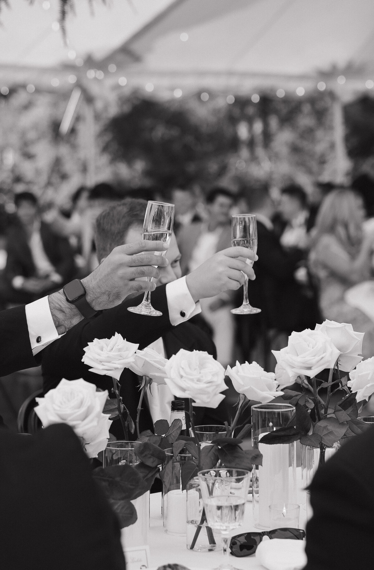 champagne toast at connecticut wedding