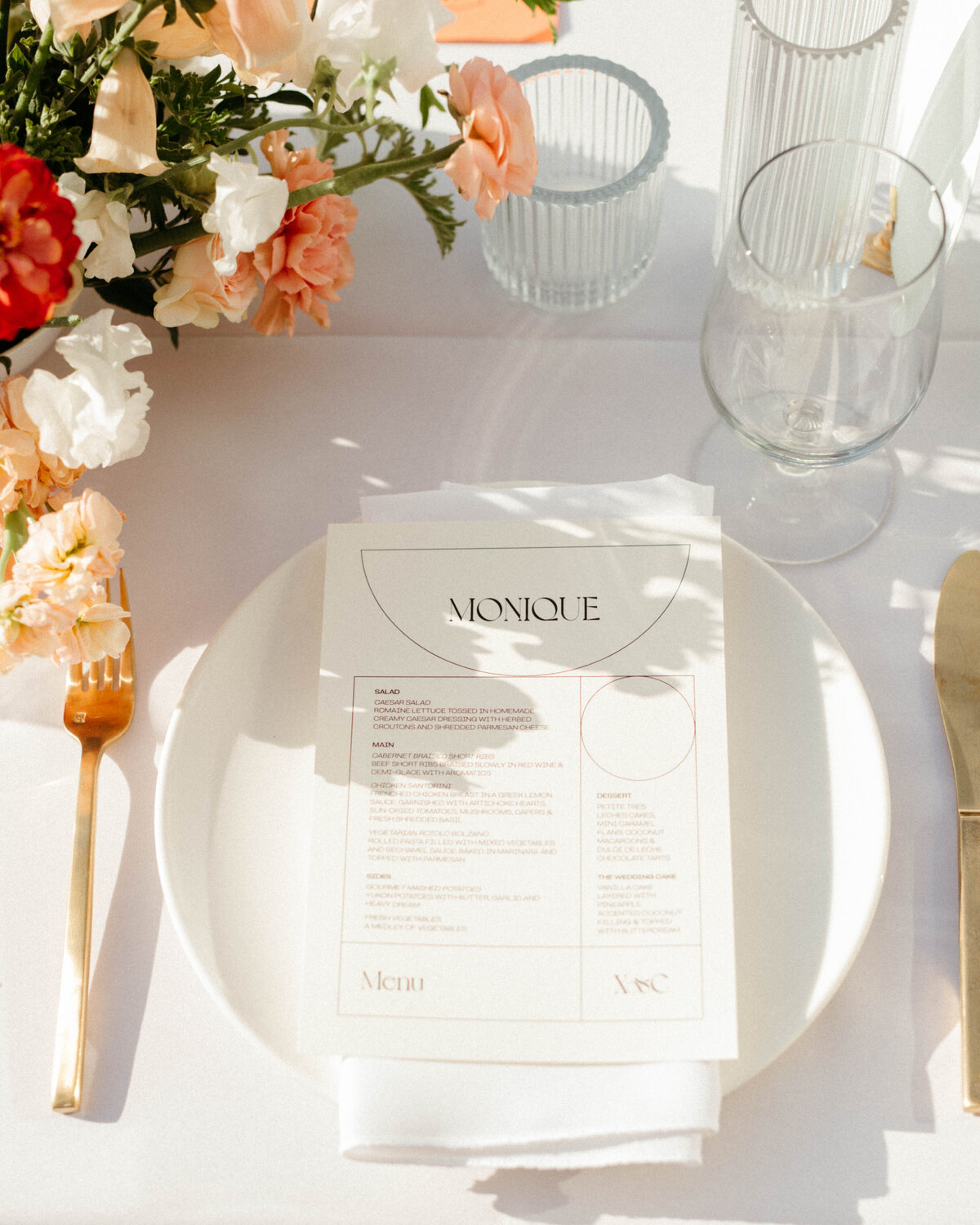 Minimal White and Green Wedding Table