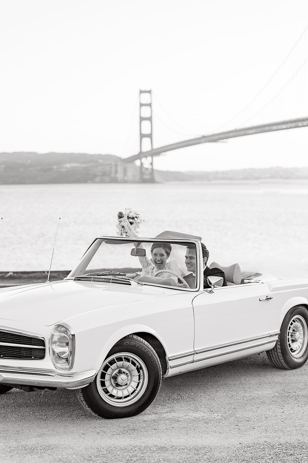 cavallo point wedding sausalito getaway car