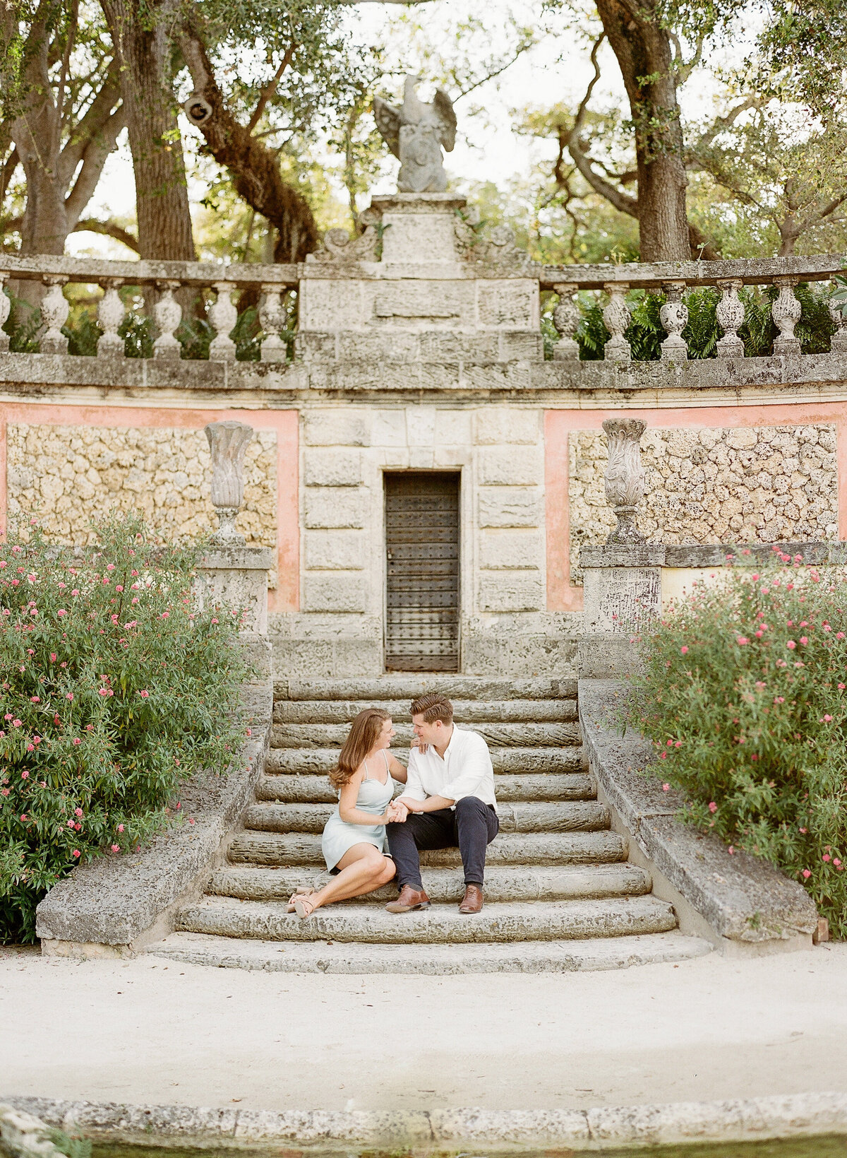 Vizcaya Engagement Session with White Dress-7