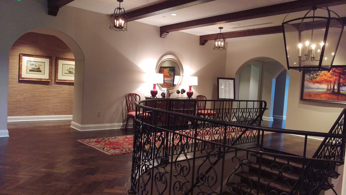 interior stair hall at Fox Chapel Golf Club