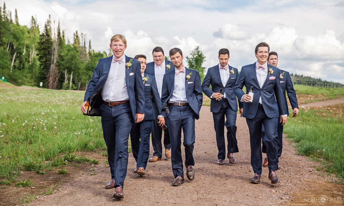 Casual Groomsmen photography at Steamboat Resort in Colorado