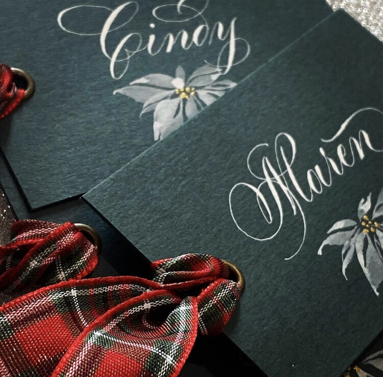 Custom gift tag calligraphy