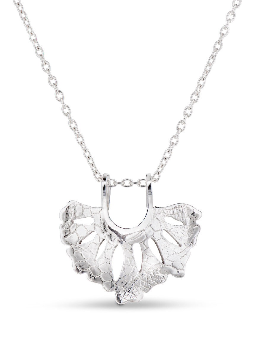 silver embossed ripple necklace