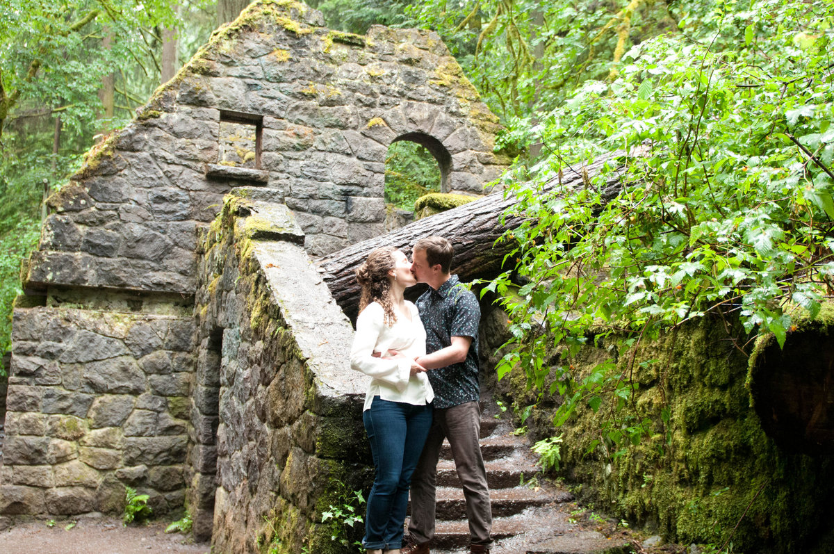 Portland Oregon anniversary photographer in Witch's Castle, portland photographer for the modern couple