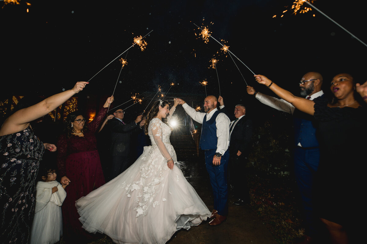 gatlinburg wedding sparkler exit