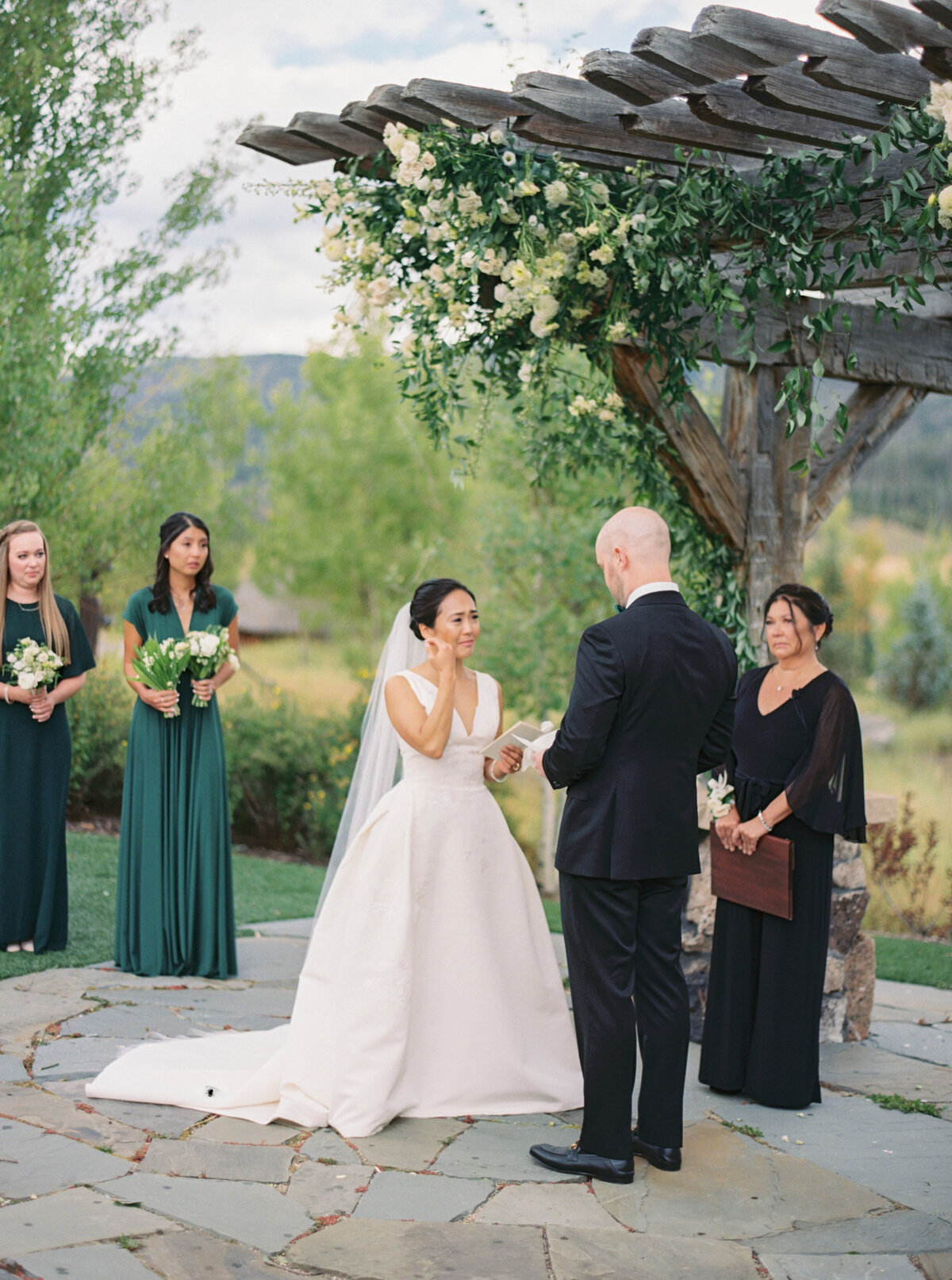 Ceremony vows at Montana wedding