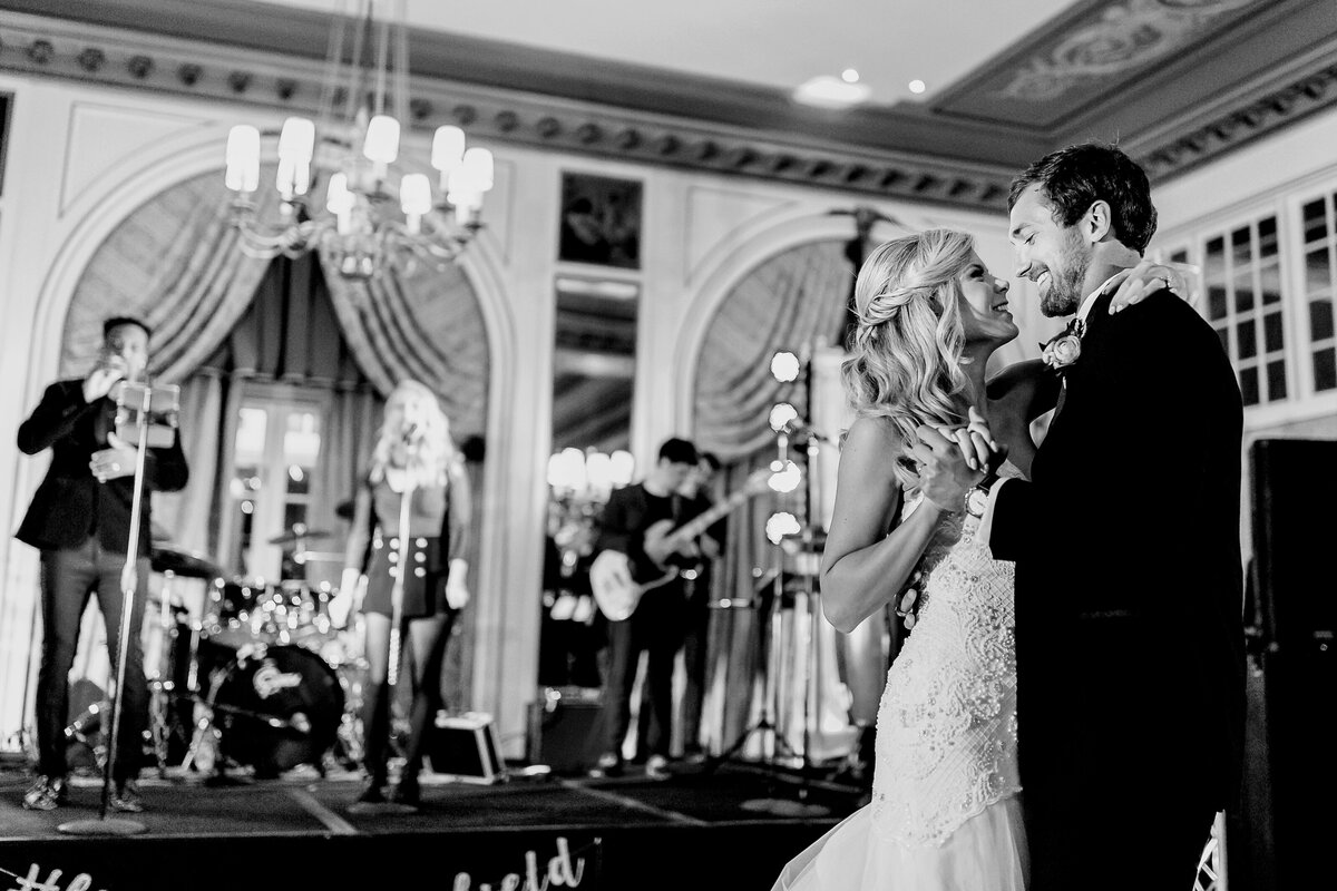 wedding couple have their first dance at the Broadmoor