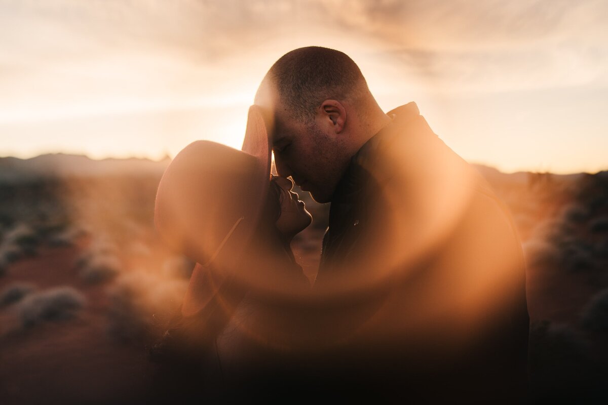 A creatively captivating shot  at Valley of Fire in Las Vegas, symbolizing the burning love of the couple in this desert paradise.