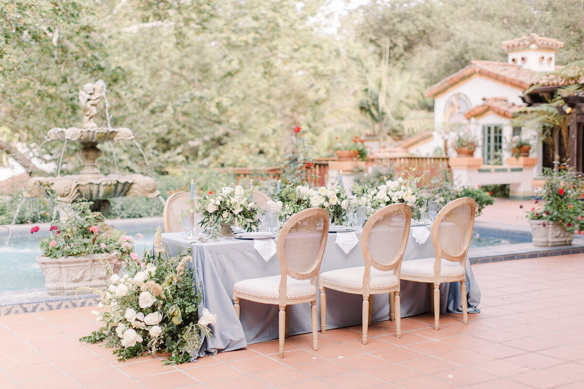 Dusty Blue Wedding Table at Rancho Las Lomas