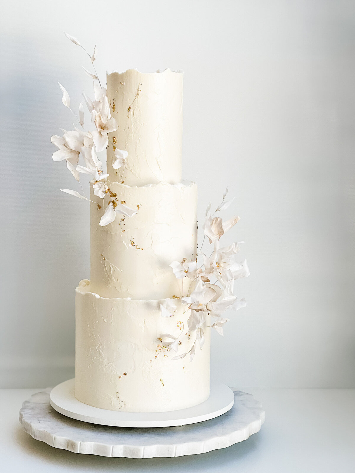 wafer paper flower wedding cake