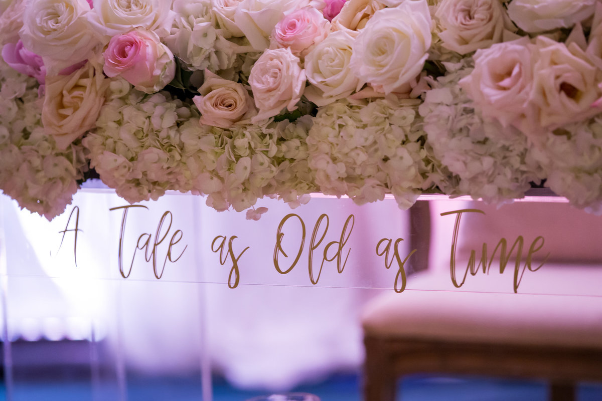 A Tale as old as time. Clearwater Wedding. Beauty and the beast wedding. blush and gold wedding. tampa wedding planners. clearwater wedding planners. luxurious wedding.