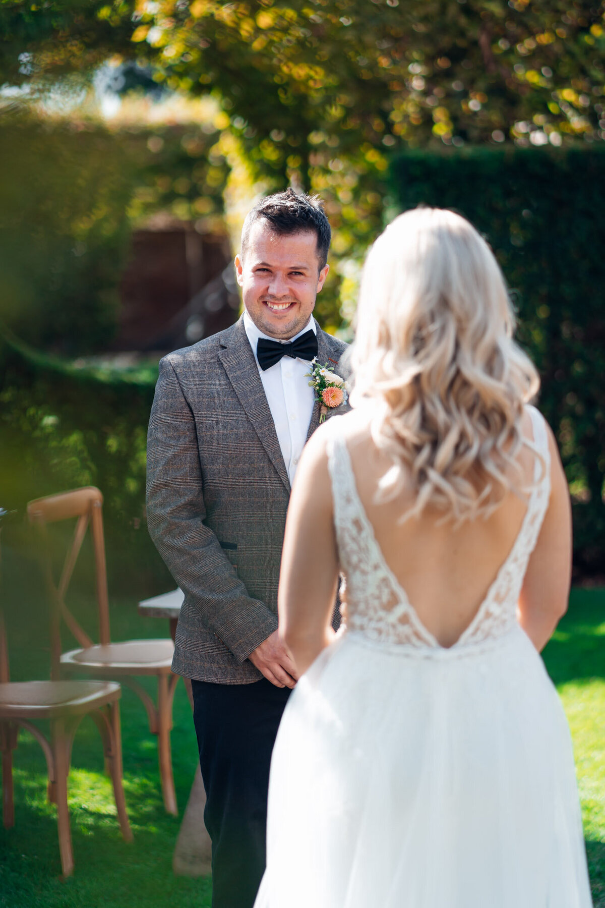 Pauntley-court-wedding-photographer-groom-during-outdoor-ceremony
